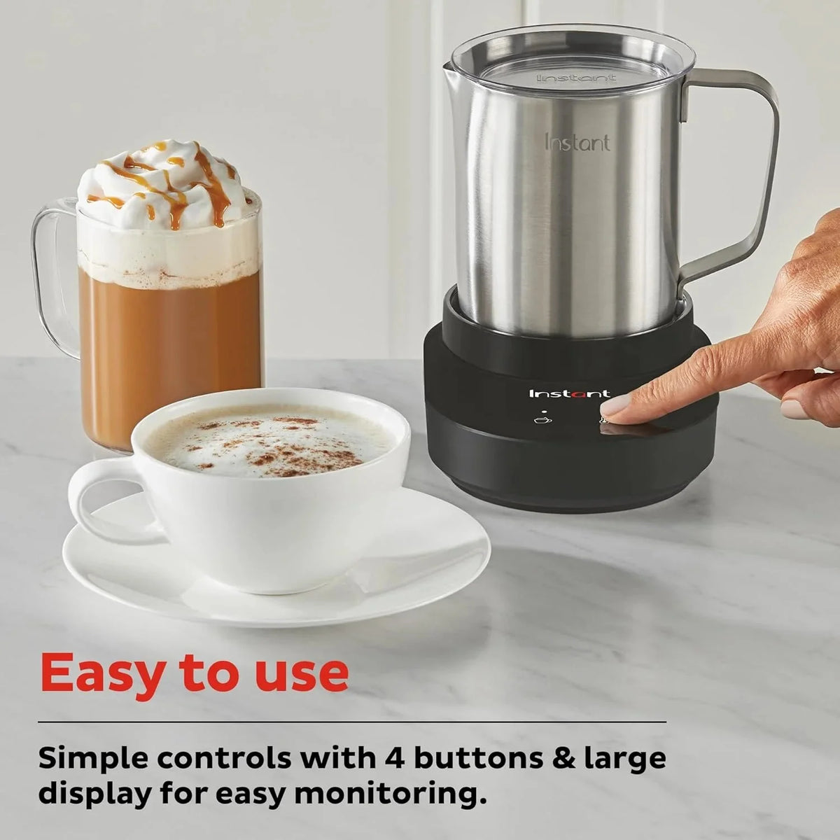 Instant Pot Instant Magic Froth 9-in-1 Electric Milk Steamer And Frother, 17oz Stainless Steel Pitcher