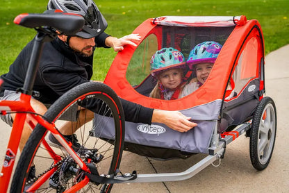 Instep 2-Child Bike Trailer, Steel Frame, 16-inch Tires, 80 lbs Capacity - Sync & Take 2