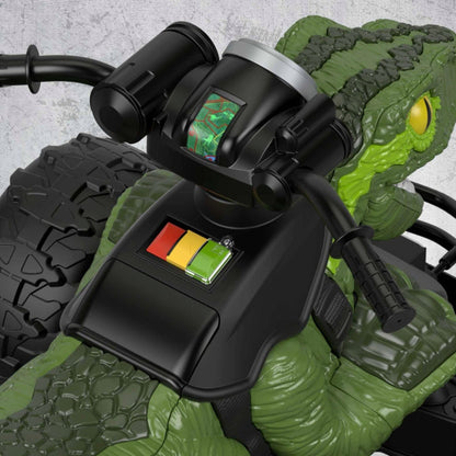 Fisher-Price Power Wheels Jurassic World Dino Racer Ride-On ATV, 6 MPH Green Dinosaur Toy